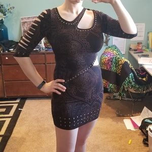 Studded cutout dress